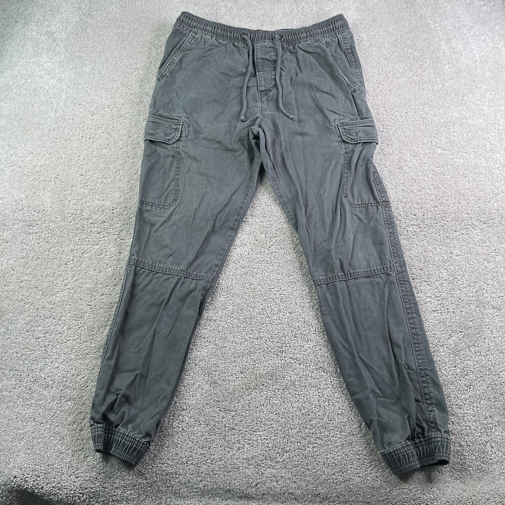 Abercrombie & Fitch Pants Mens Large Grey Cargo Jogger Pull On Drawstring